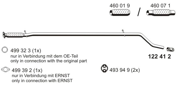 550406 ERNST Труба выхлопного газа (фото 1)