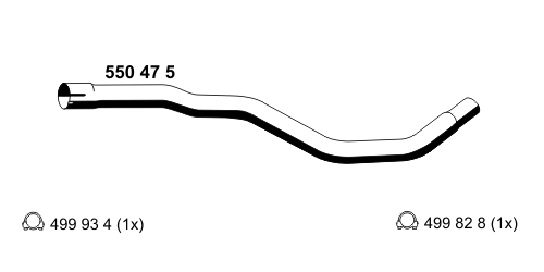 550475 ERNST Труба выхлопного газа (фото 1)