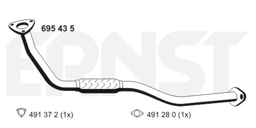 695435 ERNST Труба выхлопного газа (фото 1)
