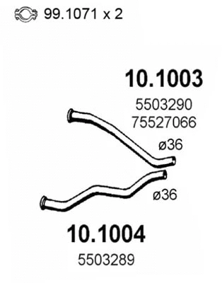 10.1004 ASSO Труба выхлопного газа (фото 1)