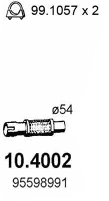 10.4002 ASSO Труба выхлопного газа (фото 1)