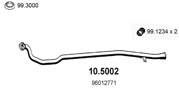 10.5002 ASSO Труба выхлопного газа (фото 1)