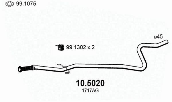 10.5020 ASSO Труба выхлопного газа (фото 1)