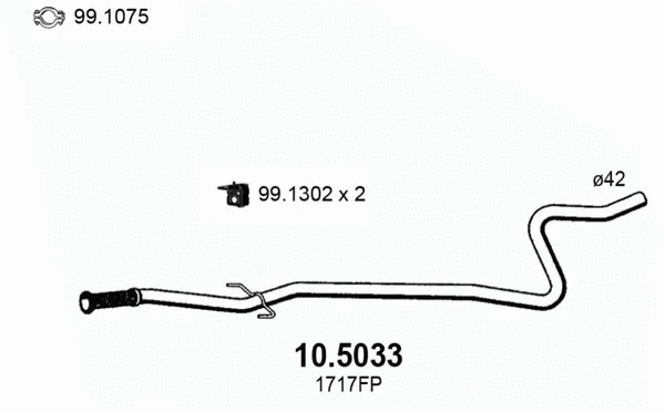 10.5033 ASSO Труба выхлопного газа (фото 1)