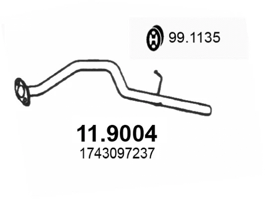 11.9004 ASSO Труба выхлопного газа (фото 1)