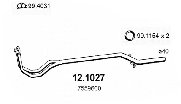 12.1027 ASSO Труба выхлопного газа (фото 1)