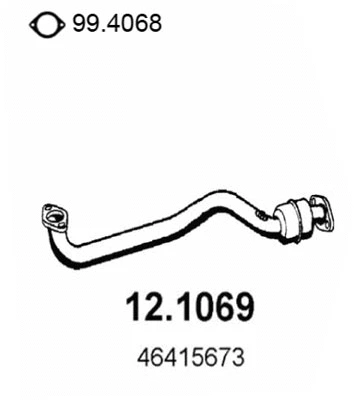 12.1069 ASSO Труба выхлопного газа (фото 1)