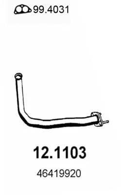 12.1103 ASSO Труба выхлопного газа (фото 1)