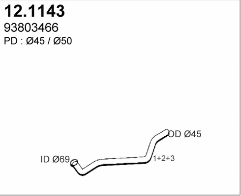 12.1143 ASSO Труба выхлопного газа (фото 1)