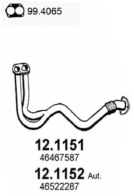 12.1152 ASSO Труба выхлопного газа (фото 1)