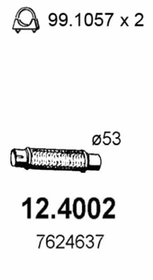 12.4002 ASSO Труба выхлопного газа (фото 1)