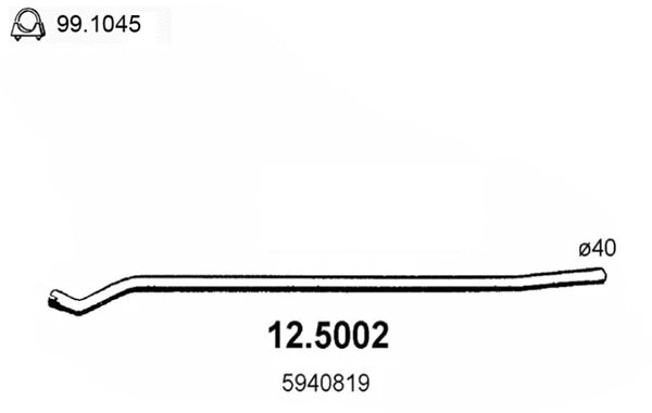 12.5002 ASSO Труба выхлопного газа (фото 1)