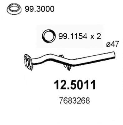 12.5011 ASSO Труба выхлопного газа (фото 1)