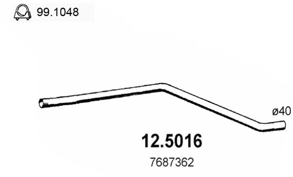 12.5016 ASSO Труба выхлопного газа (фото 1)