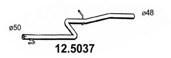 12.5037 ASSO Труба выхлопного газа (фото 1)