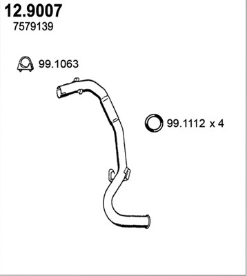 12.9007 ASSO Труба выхлопного газа (фото 1)