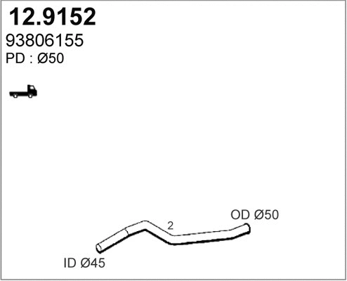 12.9152 ASSO Труба выхлопного газа (фото 1)
