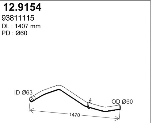 12.9154 ASSO Труба выхлопного газа (фото 1)