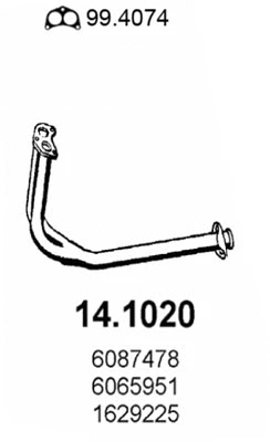 14.1020 ASSO Труба выхлопного газа (фото 1)