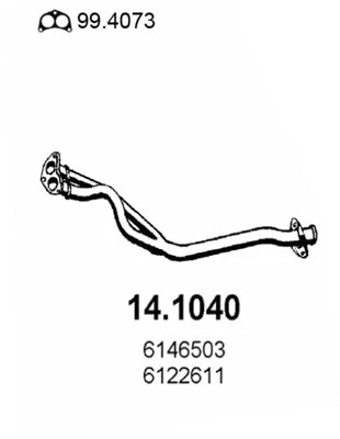 14.1040 ASSO Труба выхлопного газа (фото 1)