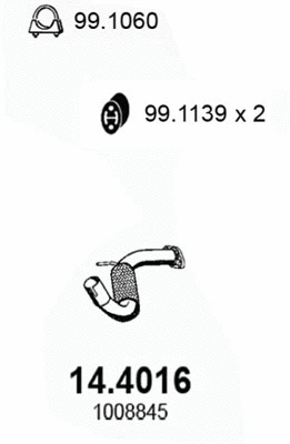 14.4016 ASSO Труба выхлопного газа (фото 1)
