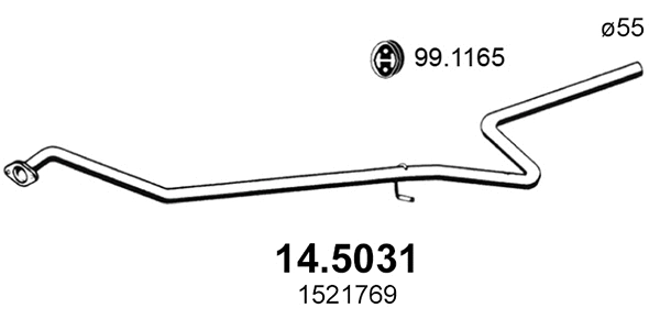 14.5031 ASSO Труба выхлопного газа (фото 1)