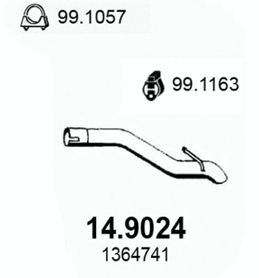 14.9024 ASSO Труба выхлопного газа (фото 1)