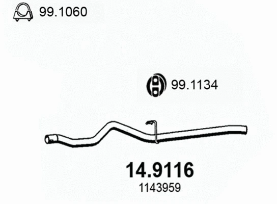 14.9116 ASSO Труба выхлопного газа (фото 1)