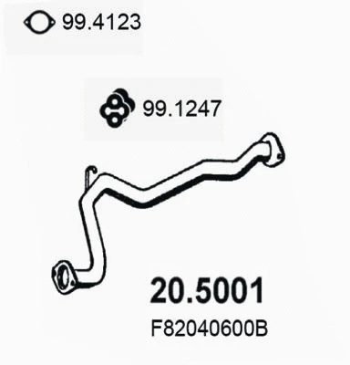 20.5001 ASSO Труба выхлопного газа (фото 1)