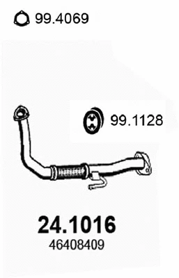 24.1016 ASSO Труба выхлопного газа (фото 1)