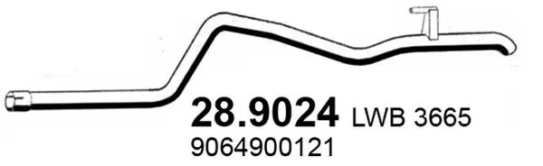 28.9024 ASSO Труба выхлопного газа (фото 1)
