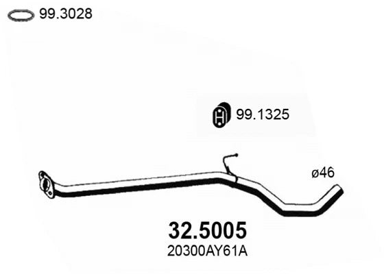 32.5005 ASSO Труба выхлопного газа (фото 1)