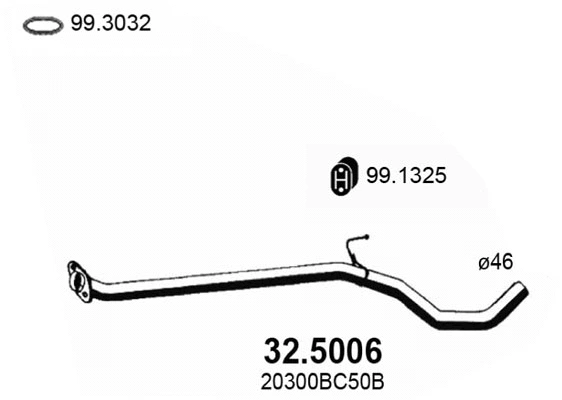 32.5006 ASSO Труба выхлопного газа (фото 1)