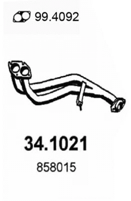 34.1021 ASSO Труба выхлопного газа (фото 1)