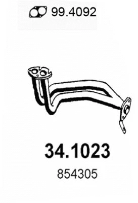 34.1023 ASSO Труба выхлопного газа (фото 1)