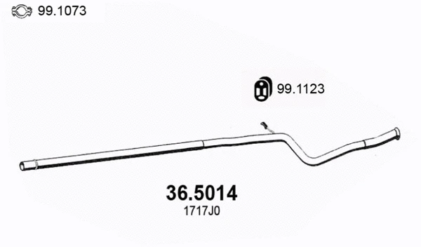 36.5014 ASSO Труба выхлопного газа (фото 1)