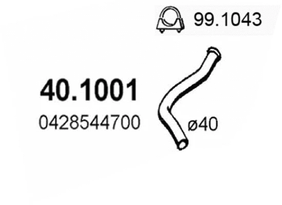 40.1001 ASSO Труба выхлопного газа (фото 1)