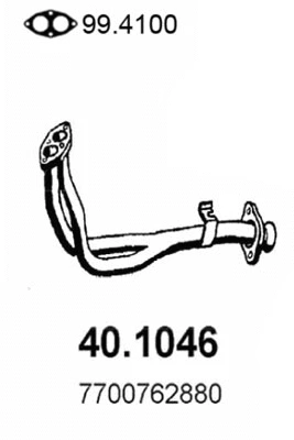 40.1046 ASSO Труба выхлопного газа (фото 1)