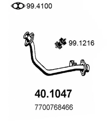 40.1047 ASSO Труба выхлопного газа (фото 1)