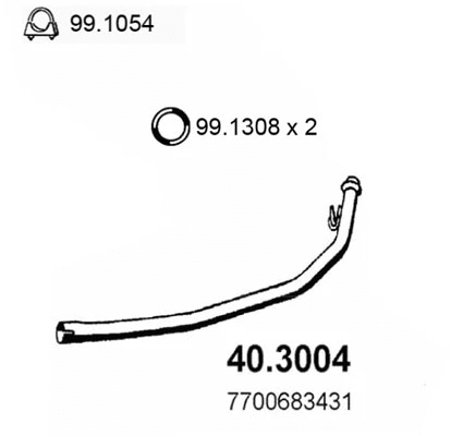 40.3004 ASSO Труба выхлопного газа (фото 1)