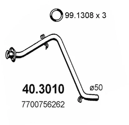 40.3010 ASSO Труба выхлопного газа (фото 1)