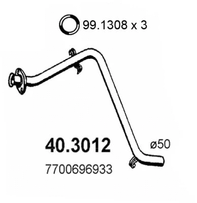 40.3012 ASSO Труба выхлопного газа (фото 1)