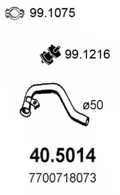 40.5014 ASSO Труба выхлопного газа (фото 1)