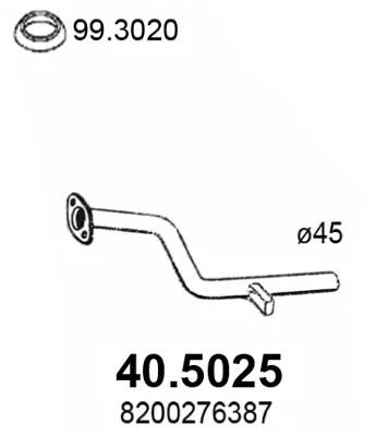 40.5025 ASSO Труба выхлопного газа (фото 1)