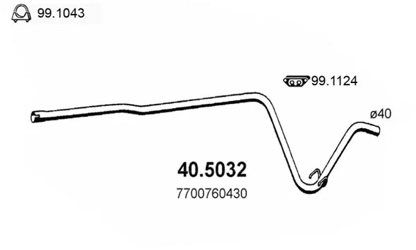 40.5032 ASSO Труба выхлопного газа (фото 1)