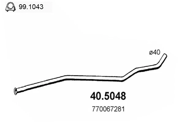40.5048 ASSO Труба выхлопного газа (фото 1)