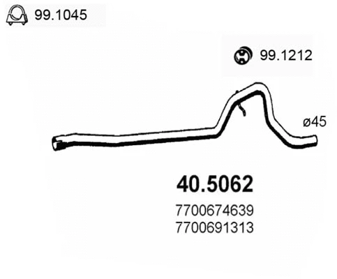 40.5062 ASSO Труба выхлопного газа (фото 1)