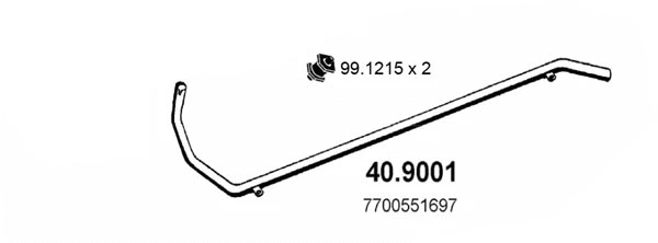 40.9001 ASSO Труба выхлопного газа (фото 1)