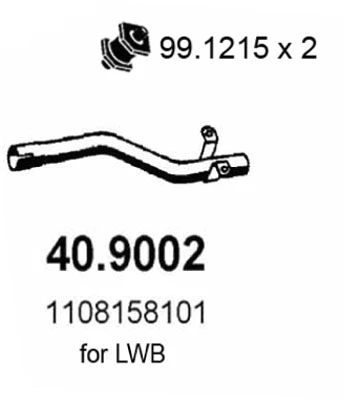 40.9002 ASSO Труба выхлопного газа (фото 1)