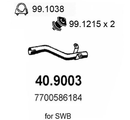 40.9003 ASSO Труба выхлопного газа (фото 1)